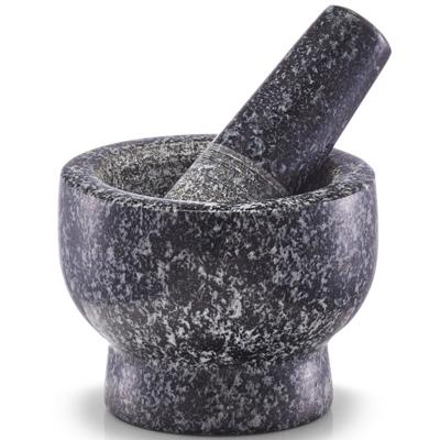 Zeller Vijzel met stamper - graniet - 9 cm - antraciet grijs