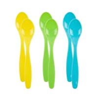 Haushaltshelden Eierlepels - kunststof - 14 cm - 24x - lepelset - diverse kleuren - ontbijt