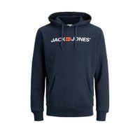 JACK & JONES ESSENTIALS hoodie JJECORP met logo donkerblauw - thumbnail