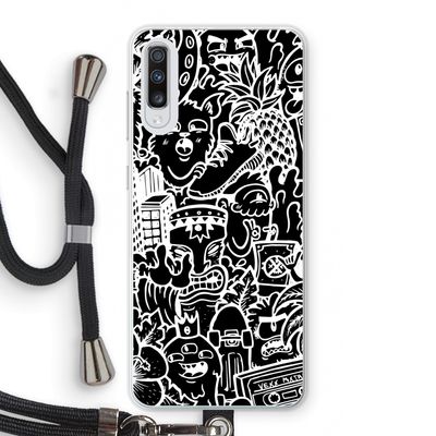 Vexx Black Mixtape: Samsung Galaxy A70 Transparant Hoesje met koord