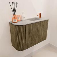 Toiletmeubel Mondiaz Joya Dlux | 61.6 cm | Meubelkleur Dusk | Faye wastafel Glace Wasbak Rechts | 1 kraangat