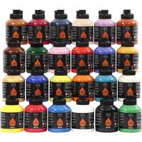 Pigment Acryl verf , semi-glanzend, diverse kleuren, 24x500 ml/ 1 doos