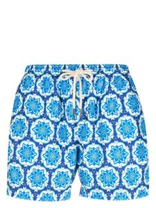 PENINSULA SWIMWEAR short de bain à imprimé géométrique - Bleu