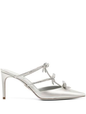 René Caovilla mules à détail de nœud 80 mm - Argent