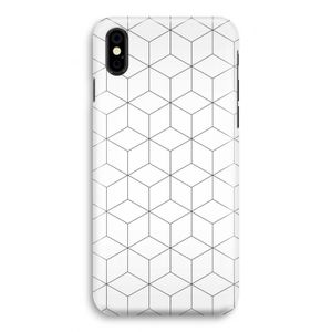 Zwart-witte kubussen: iPhone X Volledig Geprint Hoesje