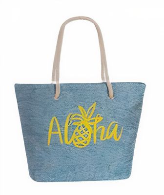 Fabrizio strandtas Aloha dames 41 liter polyester blauw/geel Fabrizio strandtas Aloha dames 41 liter polyester blauw/geel