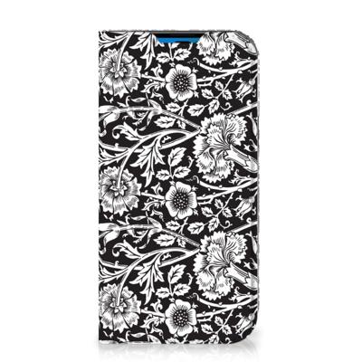 iPhone 14 Pro Smart Cover Black Flowers iPhone 14 Pro Smart Cover Black Flowers