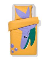 HEMA Kinderdekbedovertrek 140x200cm zacht katoen haai (geel)