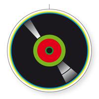 Seventies/eighties muziek decoratie- disco thema - lp/vinylplaat - D28 cm - karton