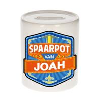 Kinder spaarpot met naam - Joah - keramiek - met dop - wit - Sparen - Spaargeld van Joah
