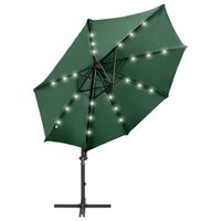 The Living Store Tuinparasol Groen - 300x238 cm - LED verlichting