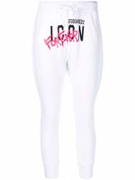 DSQUARED2 pantalon à logo imprimé - Blanc