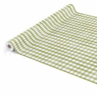 Tafelzeil pvc 140 cm gingham olive