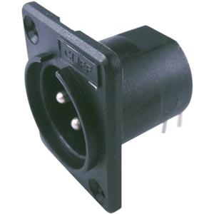 Cliff CP30005 XLR-connector Flensstekker, contacten haaks Aantal polen: 3 Zwart 1 stuk(s)