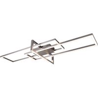 LED Plafondlamp - Plafondverlichting - Trion Salana - 34W - Warm Wit 3000K - Dimbaar - Rechthoek - Mat Nikkel - Aluminium - thumbnail