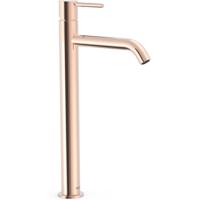 Wastafelkraan Tres Study | Opbouw | Mengkraan | Hoog model | 1-knop | Rond | 24k Rose goud
