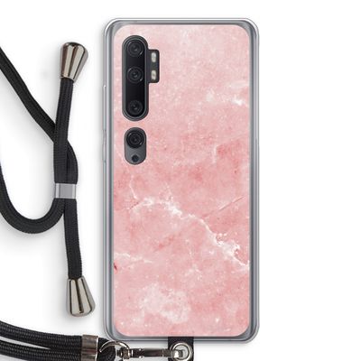 Roze marmer: Xiaomi Mi Note 10 Transparant Hoesje met koord