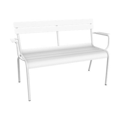 Fermob Luxembourg tuinbank met armleuning Cotton White