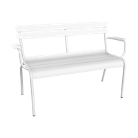 Fermob Luxembourg tuinbank met armleuning Cotton White Fermob Luxembourg tuinbank met armleuning Cotton White