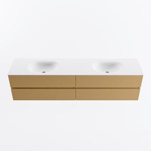 MONDIAZ VICA 200cm badmeubel onderkast Oro 4 lades. Wastafel MOON dubbel 2 kraangaten, kleur Talc.