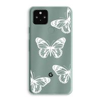 White butterfly: Google Pixel 5a 5G Transparant Hoesje