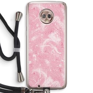 Abstract Painting Pink: Motorola Moto G6 Transparant Hoesje met koord