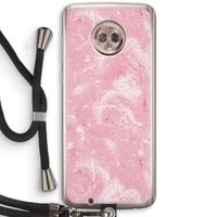 Abstract Painting Pink: Motorola Moto G6 Transparant Hoesje met koord