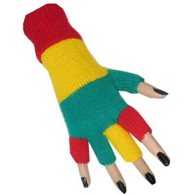 Vingerloze handschoenen - rood/geel/groen - Limburg thema - verkleed handschoen