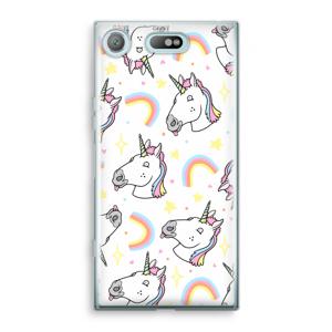 Rainbow Unicorn: Sony Xperia XZ1 Compact Transparant Hoesje