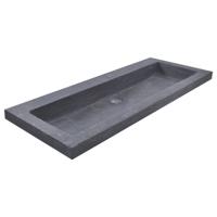 Wiesbaden Raw Wastafel Enkel zonder Kraangat - 100x46x5cm - Hardsteen Gezoet