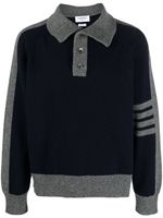 Thom Browne pull en laine à 4 bandes signature - Bleu