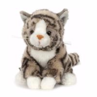 Semo Pluche knuffel kat/poes - Cyperse kat - grijs - 16 cm