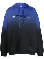 VETEMENTS hoodie à effet délavé - Bleu - thumbnail