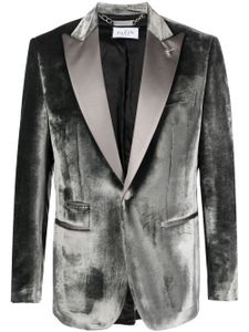 Philipp Plein blazer en velours à simple boutonnage - Gris