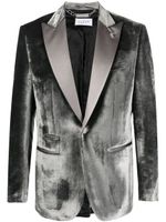 Philipp Plein blazer en velours à simple boutonnage - Gris - thumbnail