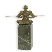 A BRONZE SCULPTURE OF A CHINESE WARRIOR MONKEY