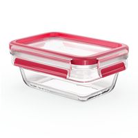 Emsa Clip&Close vershouddoos - glas - 450 ml - rood