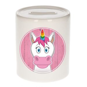 Cadeau kinder spaarpotten eenhoorn 9 cm
