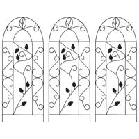 VidaXL Plantenklimrekken 3 st 40x100 cm ijzer zwart VidaXL Plantenklimrekken 3 st 40x100 cm ijzer zwart