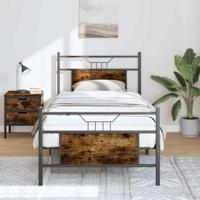 Bedframe zonder matras hout gerookt eikenkleurig 90x190 cm
