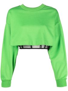 Alexander McQueen sweat crop à design superposé - Vert