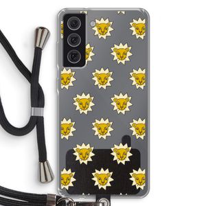 Leeuwenkoppen: Samsung Galaxy S21 FE Transparant Hoesje met koord
