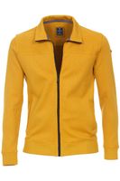 Redmond Casual Regular Fit Sweatjacket geel, Effen - thumbnail