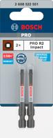 Bosch Accessoires PRO Robertson slagschroefbit | R2 | 55 mm | 2-delig - 2608522551