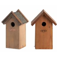Esschert Design 2x stuks houten vogelhuisjes - nestkastjes - 27 x 17 cm / 22 x 16 cm