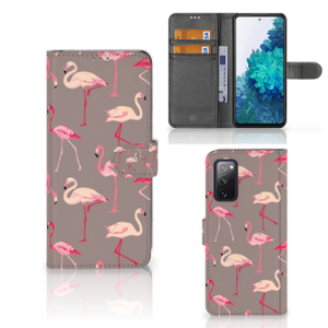 Samsung Galaxy S20 FE Telefoonhoesje met Pasjes Flamingo