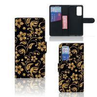Huawei P40 Hoesje Gouden Bloemen