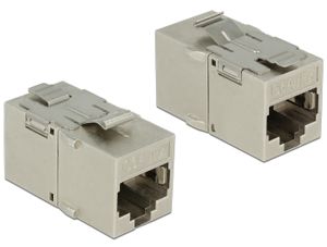 Delock 86408 Keystone-module RJ45-aansluiting > RJ45-aansluiting Cat.6A metaal