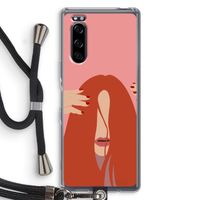 Woke up like this: Sony Xperia 5 Transparant Hoesje met koord