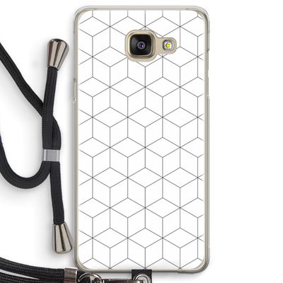 Zwart-witte kubussen: Samsung Galaxy A5 (2016) Transparant Hoesje met koord